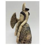 Carved Vintage Faux Ivory or Bone Oriental Figure #6