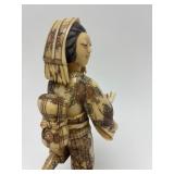 Carved Vintage Faux Ivory or Bone Oriental Figure #4
