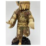 Carved Vintage Faux Ivory or Bone Oriental Figure #4