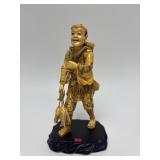 Carved Vintage Faux Ivory or Bone Oriental Figure #11