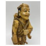 Carved Vintage Faux Ivory or Bone Oriental Figure #11