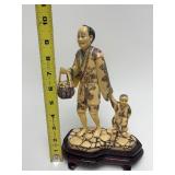 Carved Vintage Faux Ivory or Bone Oriental Figure #8