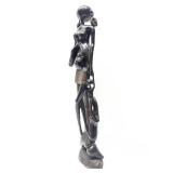 Excellent Large Vintage Carved Hardwood Makonde Spirit Sculpture #4