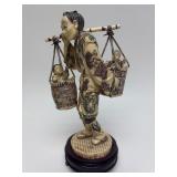 Carved Vintage Faux Ivory or Bone Oriental Figure #9