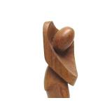 Hand Carved Signed Modernist Wood Figural Sculpture by Artist Luis Potosi