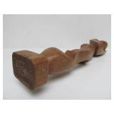 Hand Carved Signed Modernist Wood Figural Sculpture by Artist Luis Potosi