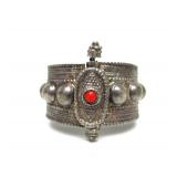 Ornate Old Middle Eastern Dhofar Bracelet w/Screw Clasp