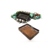 Antique Tibetan Gau / Prayer Box Necklace w/Silver Turquoise & Coral