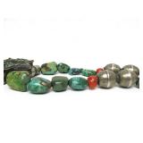 Antique Tibetan Gau / Prayer Box Necklace w/Silver Turquoise & Coral