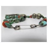 Antique Tibetan Gau / Prayer Box Necklace w/Silver Turquoise & Coral