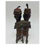 Antique African Bronze Conjoined Figural Sculpture