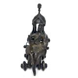 Antique India Bronze Elephant Chariot Sculpture
