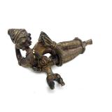 Old Vintage Heavy Bronze Sculpture of a Mother & Child