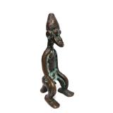 Small Antique African Bronze Sculpture of a Seated Male Figure