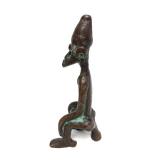 Small Antique African Bronze Sculpture of a Seated Male Figure