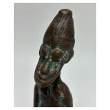 Small Antique African Bronze Sculpture of a Seated Male Figure