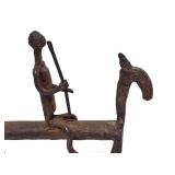 Old Vintage Iron Dogon Equestrian Sculpture
