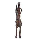 Old Vintage Iron Dogon Equestrian Sculpture