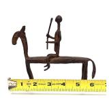 Old Vintage Iron Dogon Equestrian Sculpture