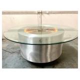 Awesome Original Hand Signed INFINITY Woodworks Round Lighted Coffee Table