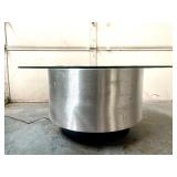 Awesome Original Hand Signed INFINITY Woodworks Round Lighted Coffee Table