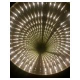 Awesome Original Hand Signed INFINITY Woodworks Round Lighted Coffee Table