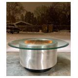 Awesome Original Hand Signed INFINITY Woodworks Round Lighted Coffee Table