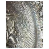 Spectacular Signed Antique Chinese Export Silver Platter