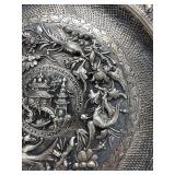 Spectacular Signed Antique Chinese Export Silver Platter