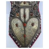 Exceptional LARGE Antique Turkoman Silver Chest Adornment w/HUGE Heart Pendant