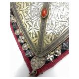 Exceptional LARGE Antique Turkoman Silver Chest Adornment w/HUGE Heart Pendant