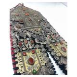 Exceptional LARGE Antique Turkoman Silver Chest Adornment w/HUGE Heart Pendant