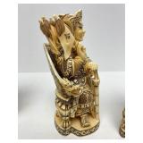 Outstanding Large Vintage Oriental Carved Bone Chess Set w/Case