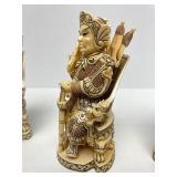 Outstanding Large Vintage Oriental Carved Bone Chess Set w/Case