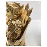 Outstanding Large Vintage Oriental Carved Bone Chess Set w/Case