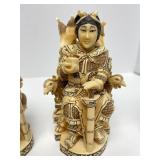 Outstanding Large Vintage Oriental Carved Bone Chess Set w/Case