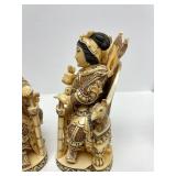 Outstanding Large Vintage Oriental Carved Bone Chess Set w/Case