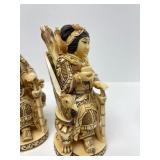 Outstanding Large Vintage Oriental Carved Bone Chess Set w/Case