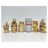 Outstanding Large Vintage Oriental Carved Bone Chess Set w/Case