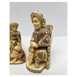 Outstanding Large Vintage Oriental Carved Bone Chess Set w/Case