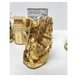 Outstanding Large Vintage Oriental Carved Bone Chess Set w/Case