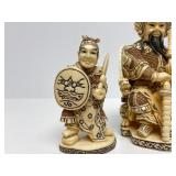 Outstanding Large Vintage Oriental Carved Bone Chess Set w/Case