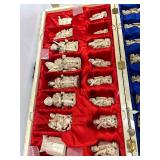 Outstanding Large Vintage Oriental Carved Bone Chess Set w/Case
