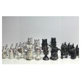 Exceptional LARGE Mid Century Signed Art Pottery Complete Chess Set by Alfaraz Pottery