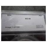 1924 Peace Silver Dollar In Graded Holder MS66