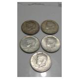 3-1964, 1965, 1966 Kenndy Half Dollars