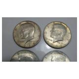 3-1964, 1965, 1966 Kenndy Half Dollars