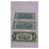3- 2 Dollar Bills, 1953A, 2-1976