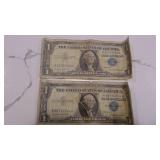3- 1 Dollar Silver Certificates, 2-1957A (1-asis), 1953D
