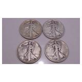 2-1937, 1-1936S, 1944S Walking Liberty Half Dollar